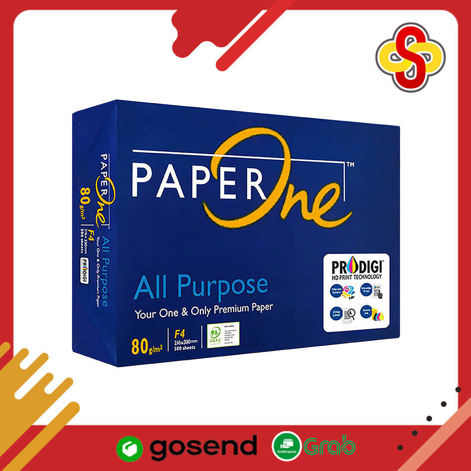 Kertas HVS / Print / Fotocopy Paper One F4 80 gsm 1 Rim Isi 500 Lembar